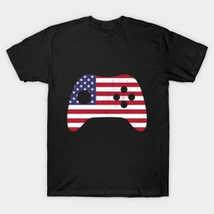 USA Flag Video Game Controller T-Shirt